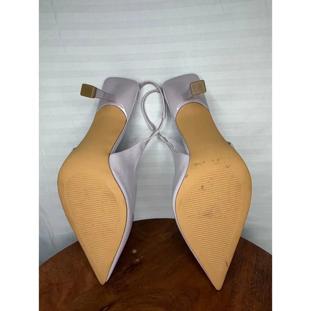 Anne Klein Lilac Patent Slingback Pointed Toe Heels Women’s 7M Dress Pumps